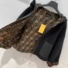 Luxo 5A jaqueta à prova de vento bolso costura casaco de lã f jacquard cardigan casacos designer parka mulheres moletom com capuz jaquetas de marca de luxo