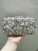 이브닝 가방 Xiyuan Hollow Out Women Flower Crystal Clutch Wedding 석재 핸드백 및 지갑 신부 파티 저녁 식사 Minaudiere Bag 230828