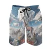 Shorts masculinos ginásio girafa retro troncos de natação 3d animal cinematográfico machos confortáveis correndo alta qualidade plus size praia calças curtas