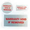 WARRANTY VOID IF REMOVED Security Seal Tamper Evident Removal Proof Package Safety Sticker Red Printing On Silver Vinyl Tag