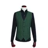 Men s Suits Blazers Green Checks Double Breasted Three Piece Set Blazer Vest Pants Fashion Vintage Bridegroom Tuxedos Slim Suit Men 230828