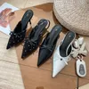 하이 버전 B 홈 여성 드레스 신발 디자이너 2023 패션 브랜드 Cusp Metal Double Buckle High Heeled Shoes