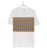 Klasyczna retro designerka T-shirt Pure Cotton Top Men's Casual Plaid Black and White Luksusowe odzież Trend Trend M-3XL