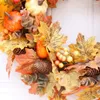 Decorative Flowers 5 Wreath Decor Pumpkin Home Door Maple Hanging Autumn Festival Legs For Crafts