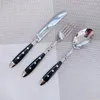 Dinnerware Sets 2PCS Western Tableware Three Nail Knife Fork Spoon Wooden Handle Knives Spoons And Forks Restaurant