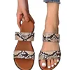 Pantofole Scarpe estive da donna per il 2023 Sandali con zeppa modello pelle di serpente moda all'esterno Ciabatte casual