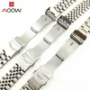 Watch Bands Stainless Steel Band Strap 20mm 22mm Seamless Folding Buckle Diving Men Sport Replacement Bracelet Watch Accessories for 230828