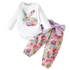 Kledingsets Peuter Meisjes Lange mouw Cartoon Bloemenprint Tops en broeken 2 STUKS Outfits Kleding Set Voor Baby Rompertjes Katoenen broek voor meisjes