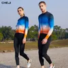 Hauts de chemise de cyclisme Les sweat-shirts de cyclisme CHEJI pour hommes et femmes, les hauts à manches longues sont à séchage rapide et respirants 230828