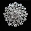 1.3 pouces brillant argent clair strass cristal Diamante fleur épingles gâteau de mariage Bouquet broche conceptions mixtes