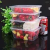 Take Out Containers 20pcs Transparent Fruit Carry Box Disposable Vegetable Salad Bento Boxes Kitchen Fridge Fresh-keeping Food Container