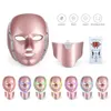 Gezichtsmassageapparaat 7 kleuren LED-masker met nek Gezichtsverzorging Behandeling Schoonheid Pon-therapie Huidverjonging SPA Anti-acne rimpels verwijderen 230828