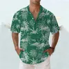 Chemises décontractées pour hommes Chemise pour hommes Coconut Tree Print Design Vêtements Mode Haute Qualité Col Debout Vacances Loisirs Surdimensionné Top