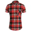 Chemises décontractées pour hommes Mode d'été Chemise à carreaux Design Poche à manches courtes Hommes Bureau d'affaires Robe de travail Blouse 5XL 6XL 7XL