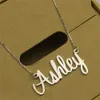 Anhänger Halsketten Personalisierte benutzerdefinierte Name Edelstahl Halskette für Frauen Mädchen Gold Box Kette Choker Handschrift Namensschild 230828