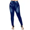 Jeans Rosegal Damen-Leggings, 3D-Jeans, bedruckte Leggings, 5XL, elastische Taille, dünne Hosen, Damen, Streetwear, Mode, Faux Demin-Jeggings