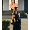 Günlük elbiseler zevity seksi siyah baharatlı kız tasarım duygusu kadınlar zarif lüks resmi fırsat uzun yaz 2023 gece elbise