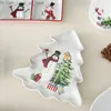 Рождественский снеговик блюдо и тарелка набор столовых приборов кухонная штука для хранения шестна