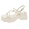 Sandalen Sommer Damen Riemchen Plateau 2023 Gladiator Casual Rutschfester Keilabsatz