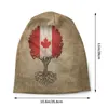 Berets Tree of Life Canadian Flag Hat Hat Осень Зимняя открытая черепа шляпы бобов для мужчин вязать теплую головную обертку Unisex Cap