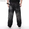 Nanaco Hombre Pantalones vaqueros holgados sueltos Hiphop Skateboard Pantalones de mezclilla Street Dance Hip Hop Rap Hombre Pantalones negros Tamaño chino 30-46 HKD230829