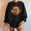 WoSan Francisco California Imprimer Femmes Sweatshirts Vintage Bus Surdimensionné Crewneck Tops Femme Drop-épaule Pulls Sweatshirts 230828