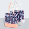 أكياس التسوق Fuamos Fashion Letter Printing Cavas Tote Bag's Lost European American Make Up Pouch Cosmetic Organizer 230828
