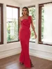 Casual Dresses Women's Elegant One-Shoulder Sexy Split Dress Summer Fashion Temperament Office Lady Club Party Ball Gown Slim Evening