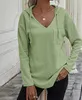 Damen-Kapuzenpullover, Damen-Sweatshirt, 2023, Frühlingsmode, Taschen-Design, asymmetrisch, lässig, V-Ausschnitt, langärmelig, lockeres tägliches Kapuzen-Sweatshirt