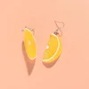 Hoop Earrings Orange Flap Women's Fun Fruit Distinctive Light Luxury Temperament Fashion All-match Jewelry Gift Trend