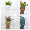 Planters Pots Little Girl Head Succulent Plant Flower Pot Floor Simple Character Statue Outdoor Landscape Garden Decoration Portrait Ornament 230829