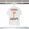 Tees Mens High Qualities Designer Casablanc Tシャツレタープリントラウンドネックショートスリーブブラックホワイトファッションメン女性特大のTシャツ