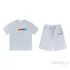 T-shirt da uomo trapstar tute ricamo lettera lusso nero bianco grigio arcobaleno colore sport estivi moda cotone cordoncino top manica corta Bianco tinta unita C83O