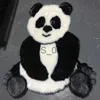 Tapijten Panda Bedrukt Tapijt Mooi Kindtapijt Koeienhuid Kunsthuid Leer Antislip Antislipmat 94x100cm Dierenprint Tapijt x0829