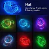 Halloween Decor Party LED Fiber Optic Luminous Baseball Cap Festival Hip Hop Hat Holiday Event Christmas Costume Supplies HKD230829