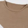 Kvinnors tröjor tröja för avslappnad färg virkning toppnatt som går ut slitage november november