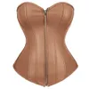 Cintura Tummy Shaper Mujeres Steampunk Corsés de cuero sintético Cremallera gótica Corsé frontal Bustiers Lencería sexy Top Body Shaper Plus Tamaño S-6XL Verde Rojo 230828