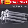 Schneller Versand Smoking-Pfeifen 4 Zoll Pyrex Glas Ölbrennerpfeife Klare Farbe Qualität Ölbrennerpfeifen Transparent Tolle Tube Ölnagelspitzen AUF LAGER USA