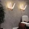 Wall Lamp Modern LED Butterfly Nordic Indoor Lighting Staircase Bedroom Bedside Home Living Room Background Sconce Decor