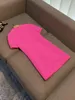 2023 Autumn Hot Pink Solid Color 3D Flowers Paneled Dress Sleeve Round Neck Kort casual klänningar O3G292658