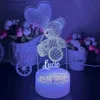 Custom Name Teddy Bear 7 / 16 Colored Night Light 3D LED Lamp For Children's Room Decor Christmas Birthday Gift HKD230829 HKD230829