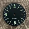 الساعات الأخرى NH34 DIAL 29MM أسود أبيض أبيض أبيض مع GMT GMT GREEN