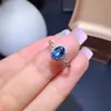 Bagues de cluster KJJEAXCMY Bijoux fins 925 Sterling Silver Incrusté Naturel Londres Blue Topaz Femme Belle Mode Ovale Gem Bague Support