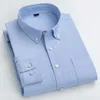 Chemises décontractées pour hommes 5XL Poche Hommes Manches longues 100 Coton Oxford Surdimensionné Pure Couleur Chemise à manches longues pour Plaid Facile à prendre soin