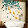 Autocollants muraux vigne gourde autocollant adolescent chambre salon style chinois toile de fond décoration TV auto-adhésif art papier peint mural