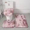 Tappeti Tiedye Shaggy Tappeto WC Tre pezzi Tappetino antiscivolo Bagno Set assorbente Tappeto per zona bagno Decorazioni per la casa Pavimento Fluffy 230828