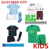 2023 2024 HAALAND CITY SOCCER JERSEYS GREALISH STERLING MANS VILLES MAHREZ DE BRUYNE FODEN Kit de football pour enfants Kits de football 23 24 MANCHESTERS