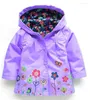 Jaquetas crianças capa de chuva jaqueta meninas meninos bonito flores impressão vento e chuva à prova de chuva casaco primavera outono crianças com capuz outerwear 2-6y