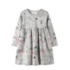 Robes de fille sautant mètres princesse filles avec broderie florale mode enfants robe coton automne hiver chat bébé vêtements 230828