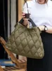 Evening Bags MABULA Simple Stylish Women Quilted Satchels Handbags Nylon Feather Down Padded Crossbody Bag Large Winter Pillow Work Purses 230828